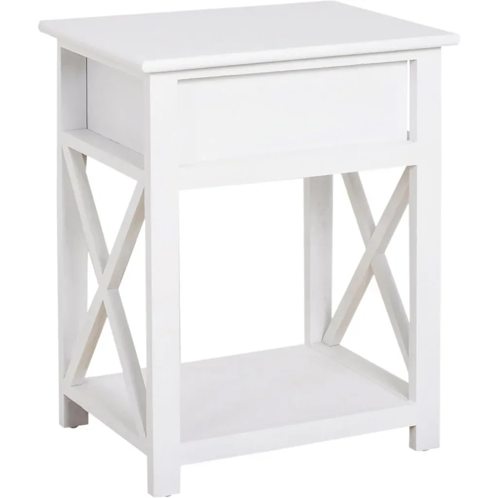 Side table with drawer white