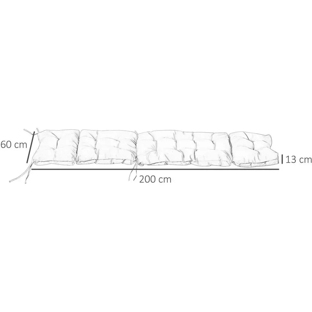 Lounger cushion polyester cream white 200 x 60 x 13 cm