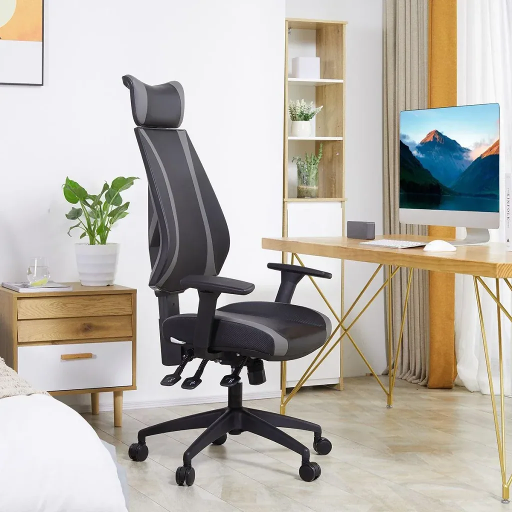 Office chair desk chair with rocker function backrest headrest height adjustable ergonomic foam nylon Sch