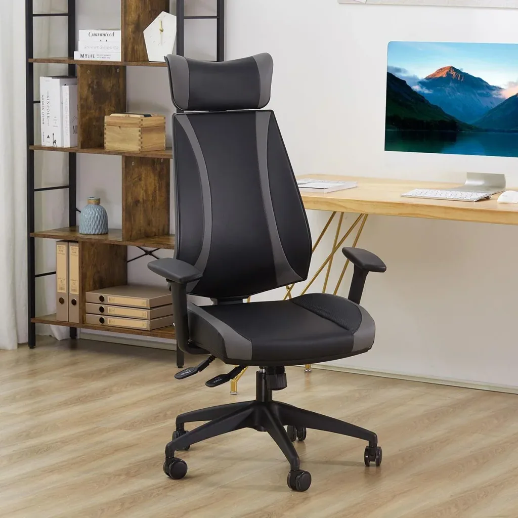 Office chair desk chair with rocker function backrest headrest height adjustable ergonomic foam nylon Sch