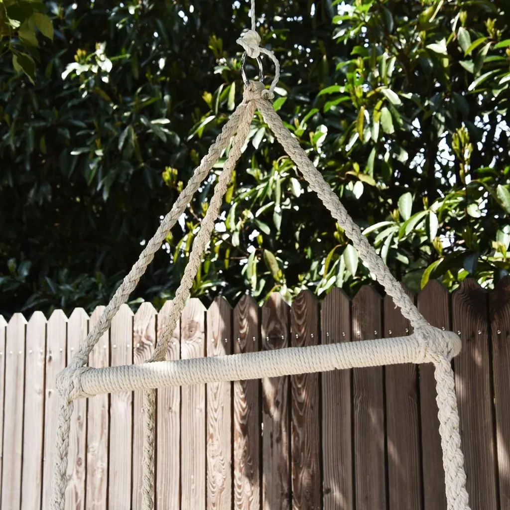 Hanging chair in vintage style beige