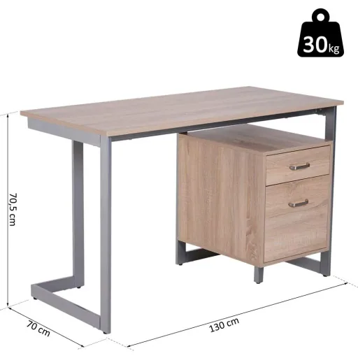 Computer table PC table desk work table office table 2 x drawer 120 x 58 x 76 cm
