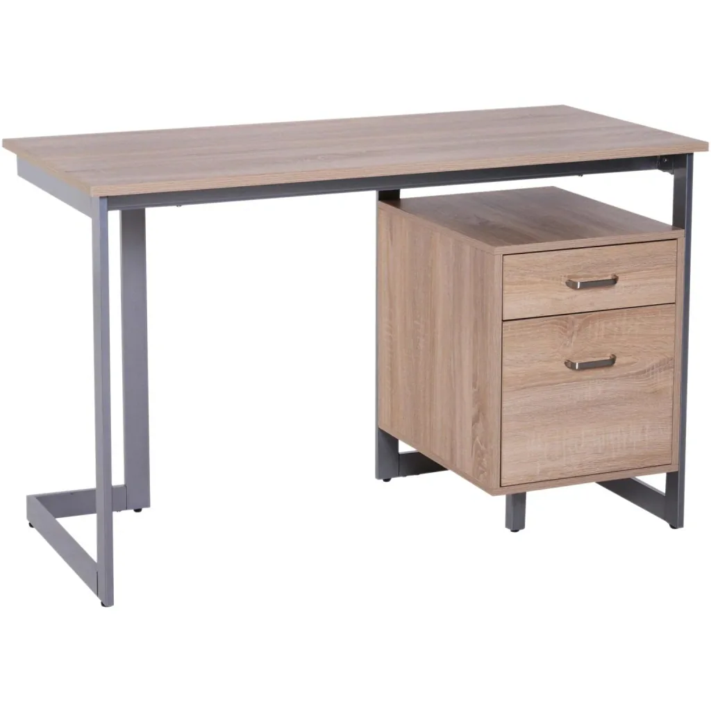 Computer table PC table desk work table office table 2 x drawer 120 x 58 x 76 cm