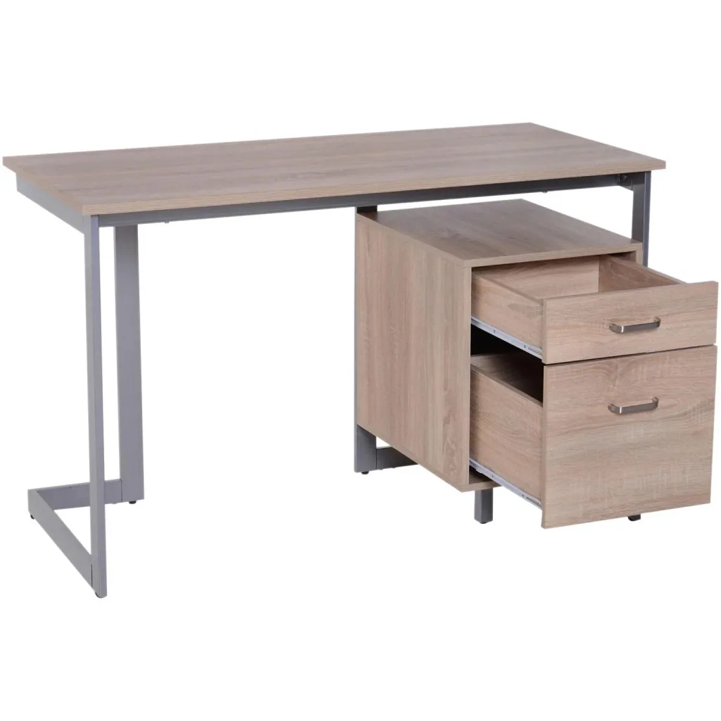 Computer table PC table desk work table office table 2 x drawer 120 x 58 x 76 cm