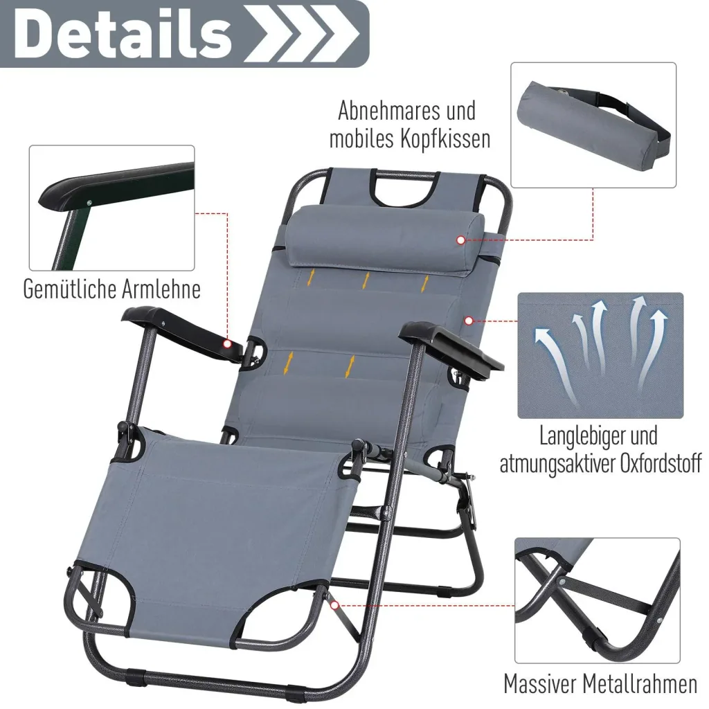 Sun lounger with pillow