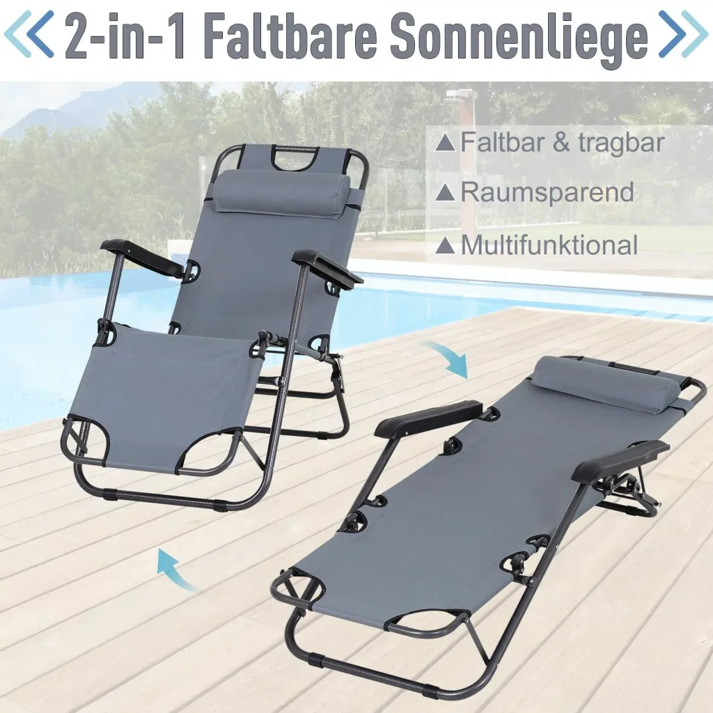 Sun lounger with pillow