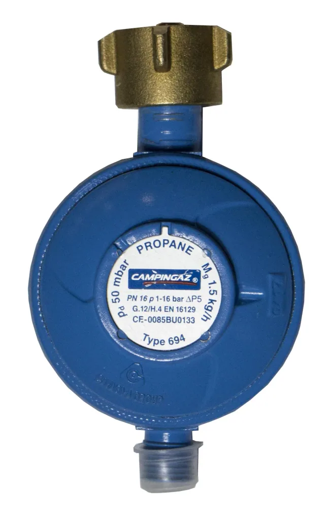Regulator 50 mbar - 1 outlet, flow rate 1.5 kg/h, for butane/propane, 1/4'' left-hand thread