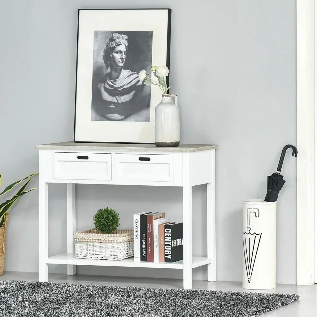 Console table with 2 drawers 100 cm x 40 cm x 80 cm