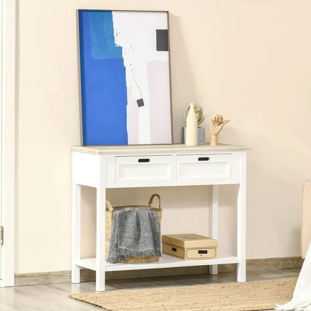 Console table with 2 drawers 100 cm x 40 cm x 80 cm