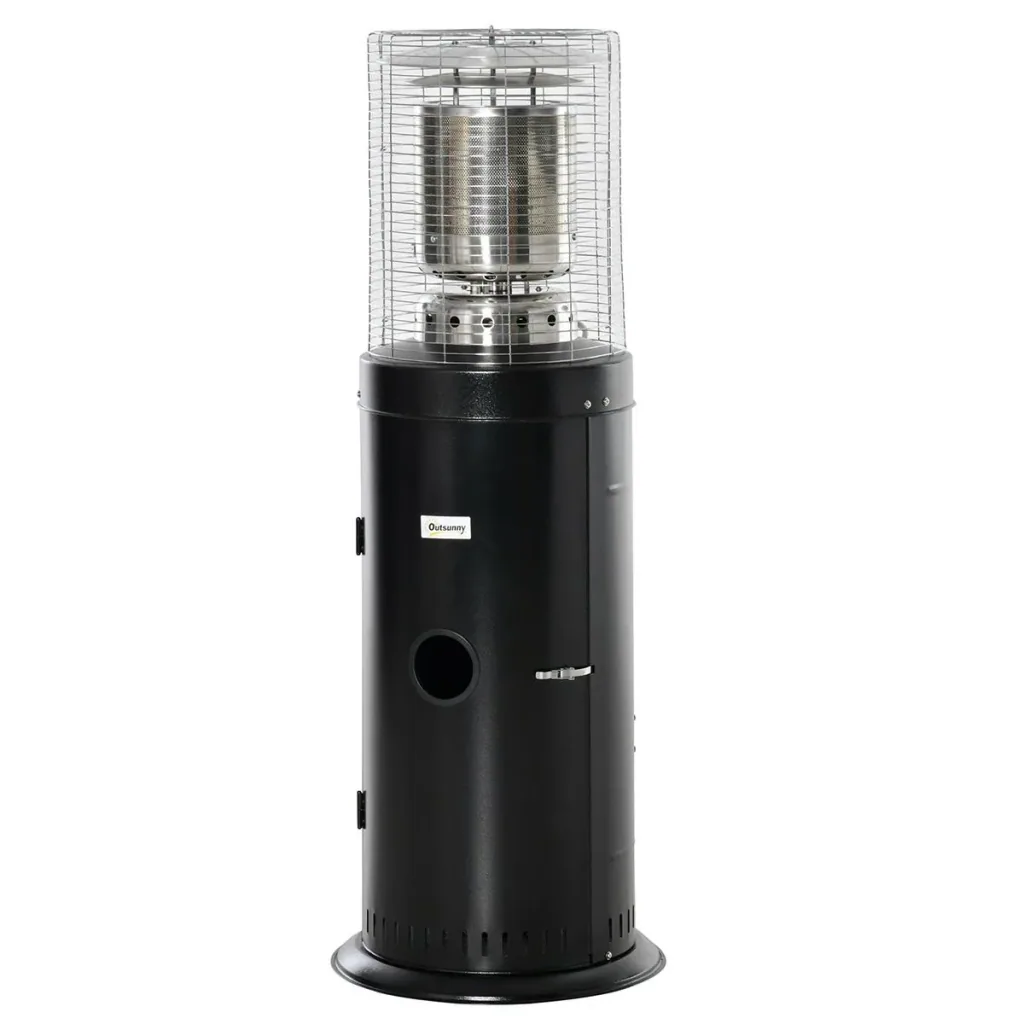 Patio heater with handle wheels Patio heater with automatic safety shutdown rollable gas
