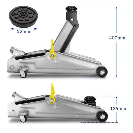 Hydraulic jack with 3 ton lifting capacity