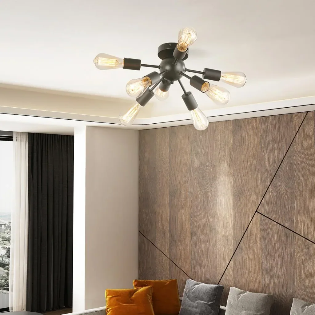 Ceiling light ceiling lamp wall lamp glass office lamp LED ceiling lighting for bathroom kitchen balcony corridor 40W, black, steel