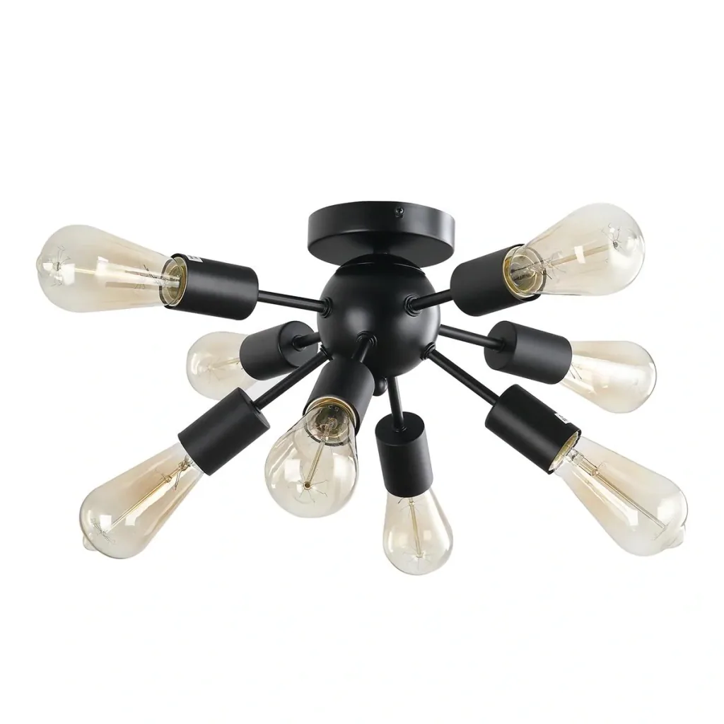 Ceiling light ceiling lamp wall lamp glass office lamp LED ceiling lighting for bathroom kitchen balcony corridor 40W, black, steel