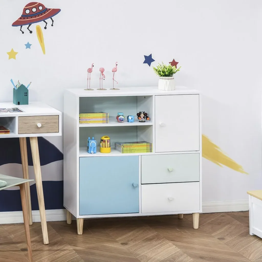 Children's chest of drawers storage cabinet children's bookcase for 3+ years children's bookshelf with drawer book magazine child