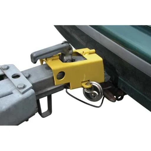 Foldable drawbar lock with disc lock
