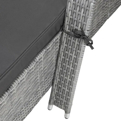 Wicker lounger - 193x90cm - grey & black
