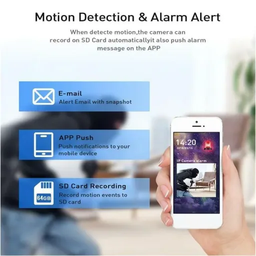 Full HD Smart WLAN IP camera with splash-proof metal housing, motion sensor, night vision