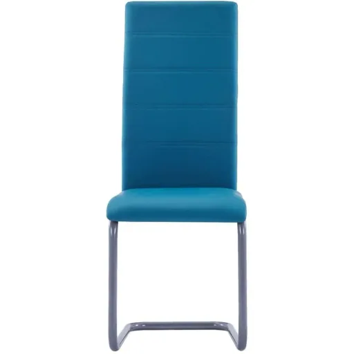 Dining room chairs 2-seater faux leather blue