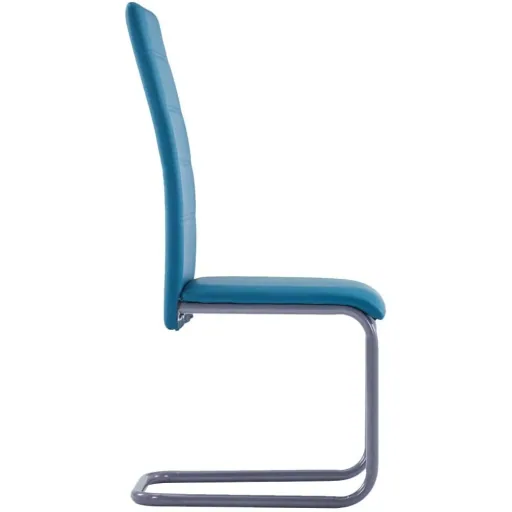 Dining room chairs 2-seater faux leather blue