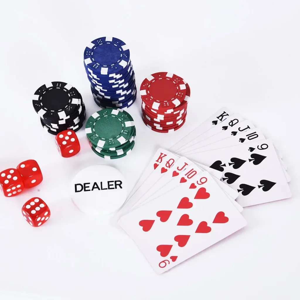 Poker case with 200 chips silver