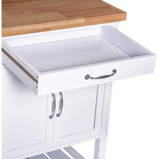 Serving trolley kitchen trolley rolling trolley with drawer easy-care white