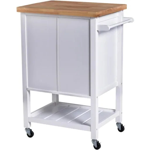 Serving trolley kitchen trolley rolling trolley with drawer easy-care white