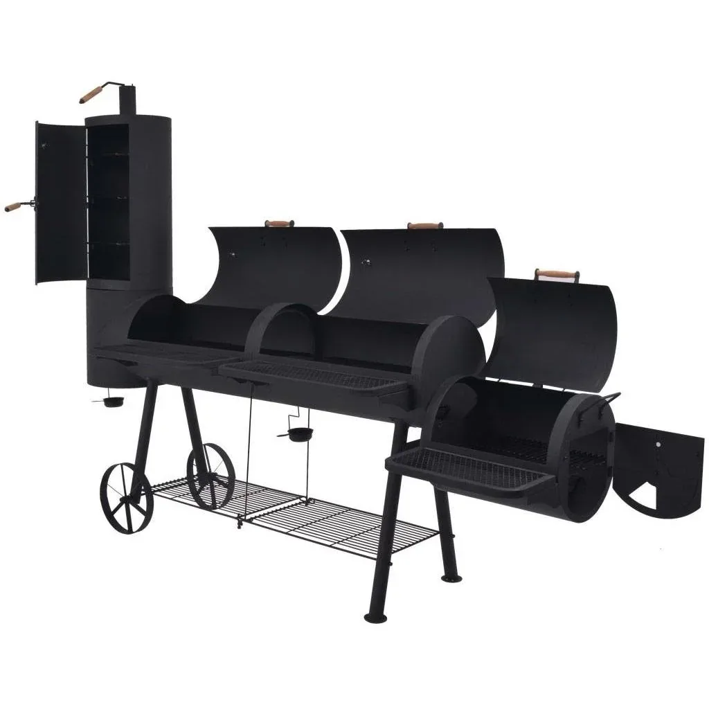 Charcoal grill with lower shelf XXXL black