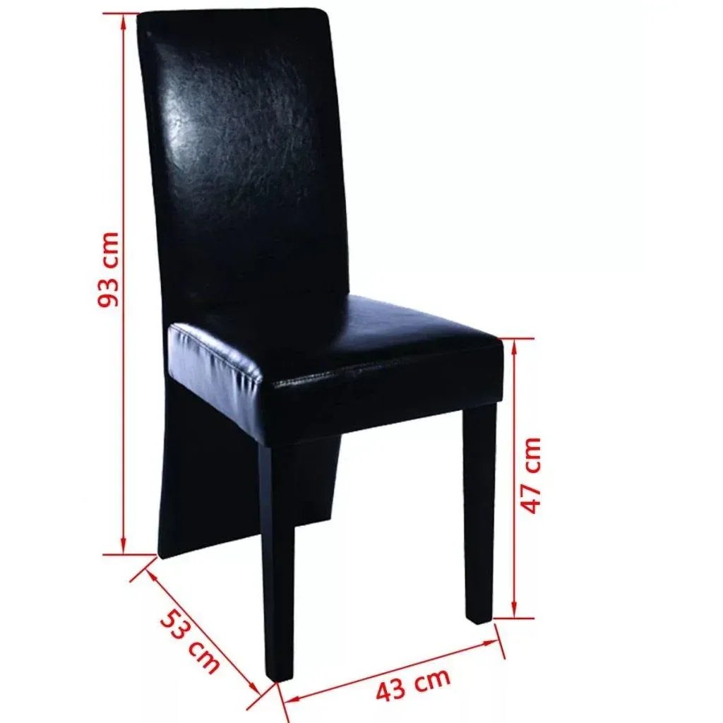 Dining room chairs 2-seater faux leather black