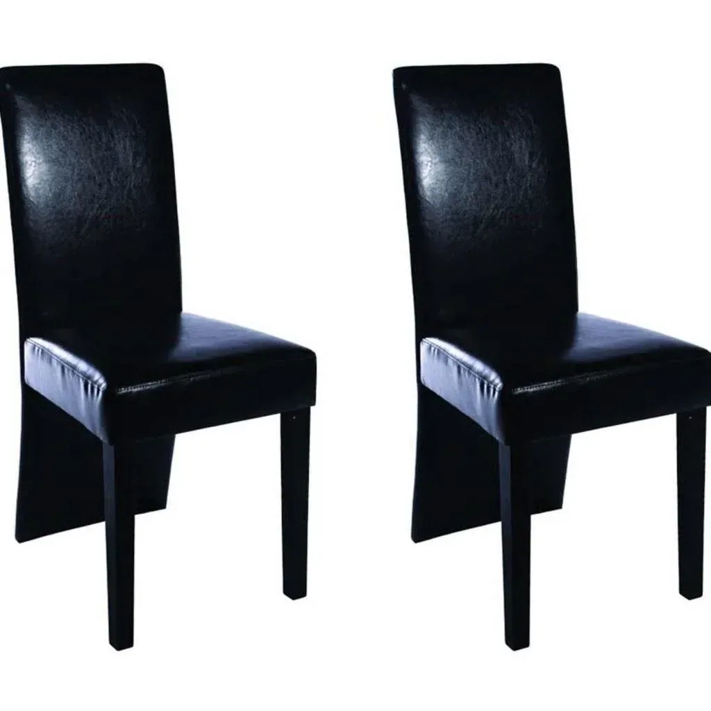 Dining room chairs 2-seater faux leather black
