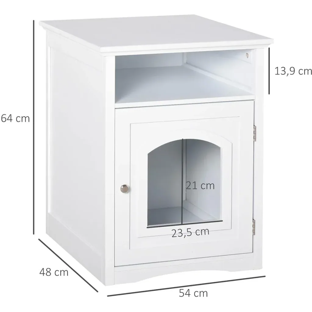 3-in-1 toilet cabinet for cats white