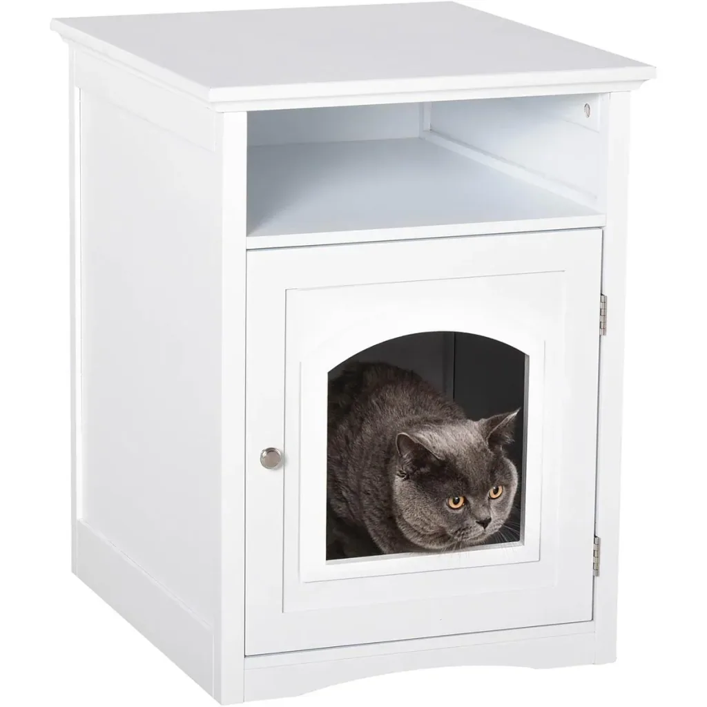 3-in-1 toilet cabinet for cats white
