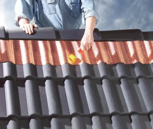 Roof cleaning tape, 5 meter roll, textured copper tape.