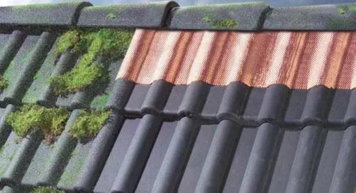 Roof cleaning tape, 5 meter roll, textured copper tape.