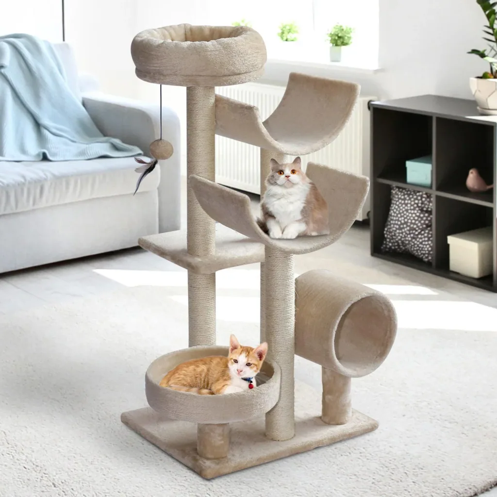Cat climbing tree
