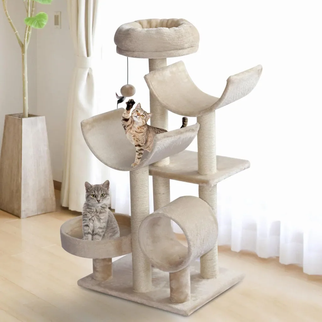 Cat climbing tree