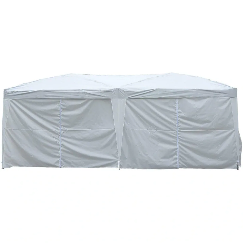 3x6 m folding gazebo party tent garden tent including 6 side panels white