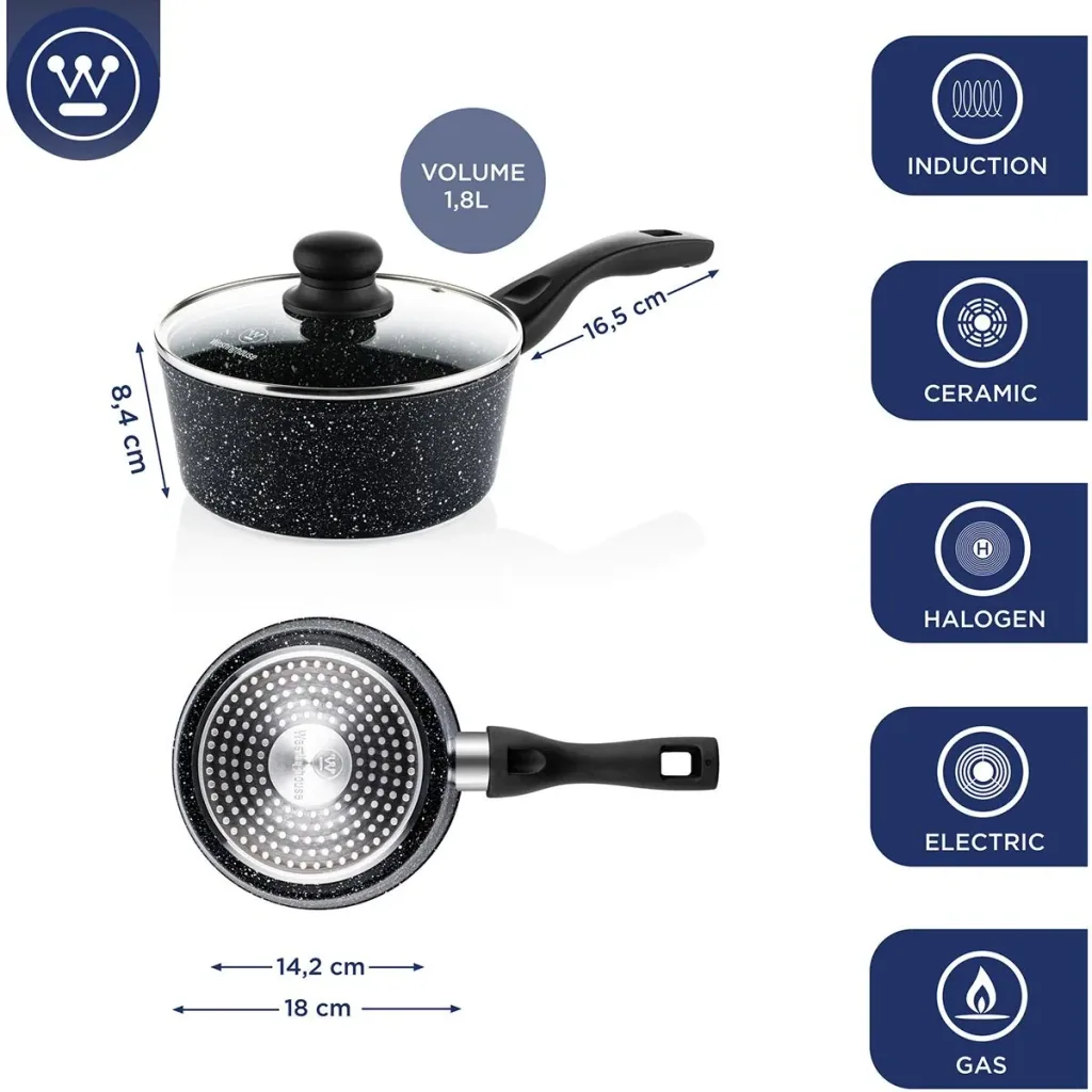 Cooking pot Ø18 cm Black Marble