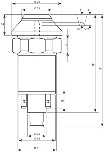 Horn push button switch