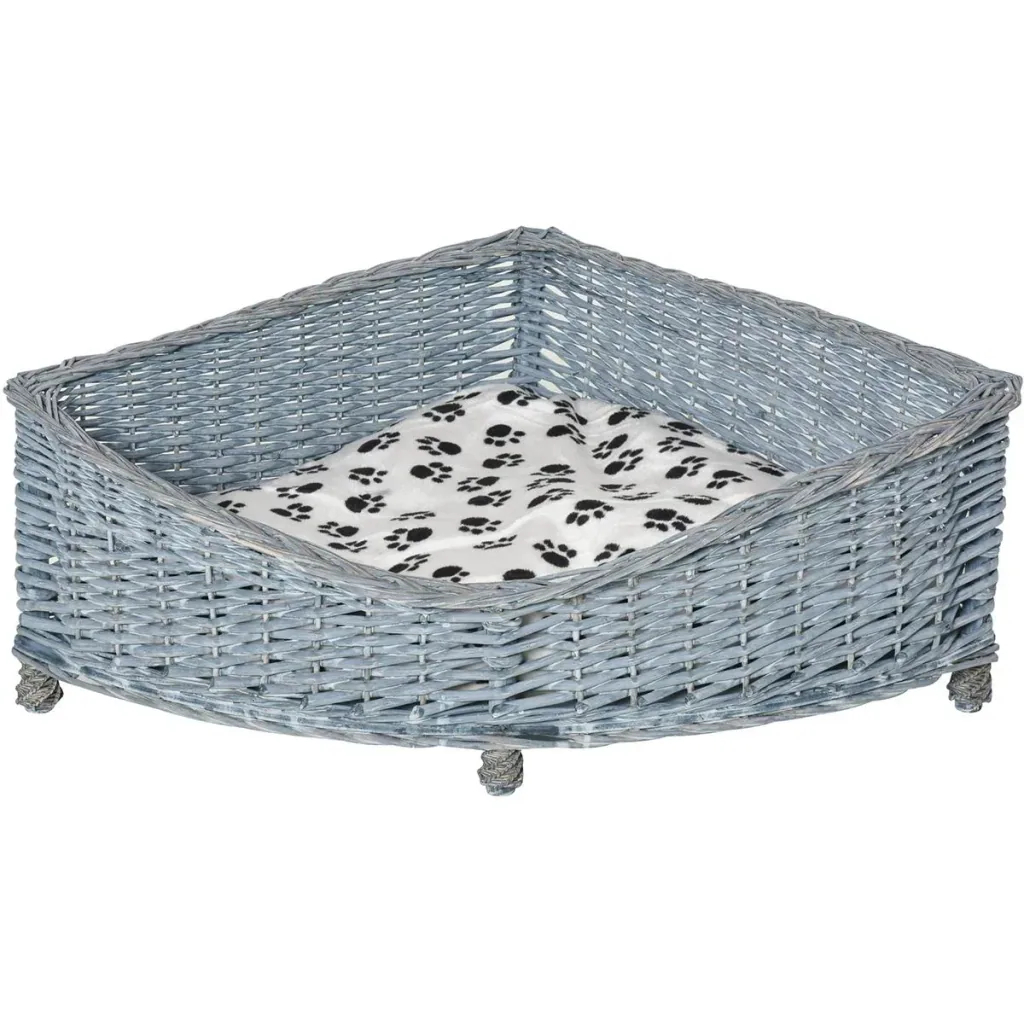 Pet bed with pillow gray