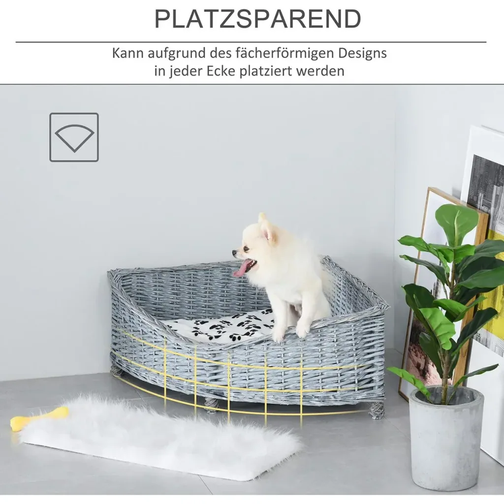 Pet bed with pillow gray