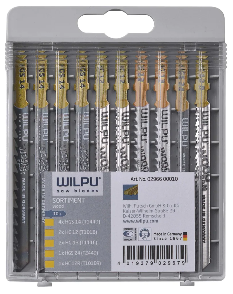 Jigsaw blade set 10-piece for wood and plastic
