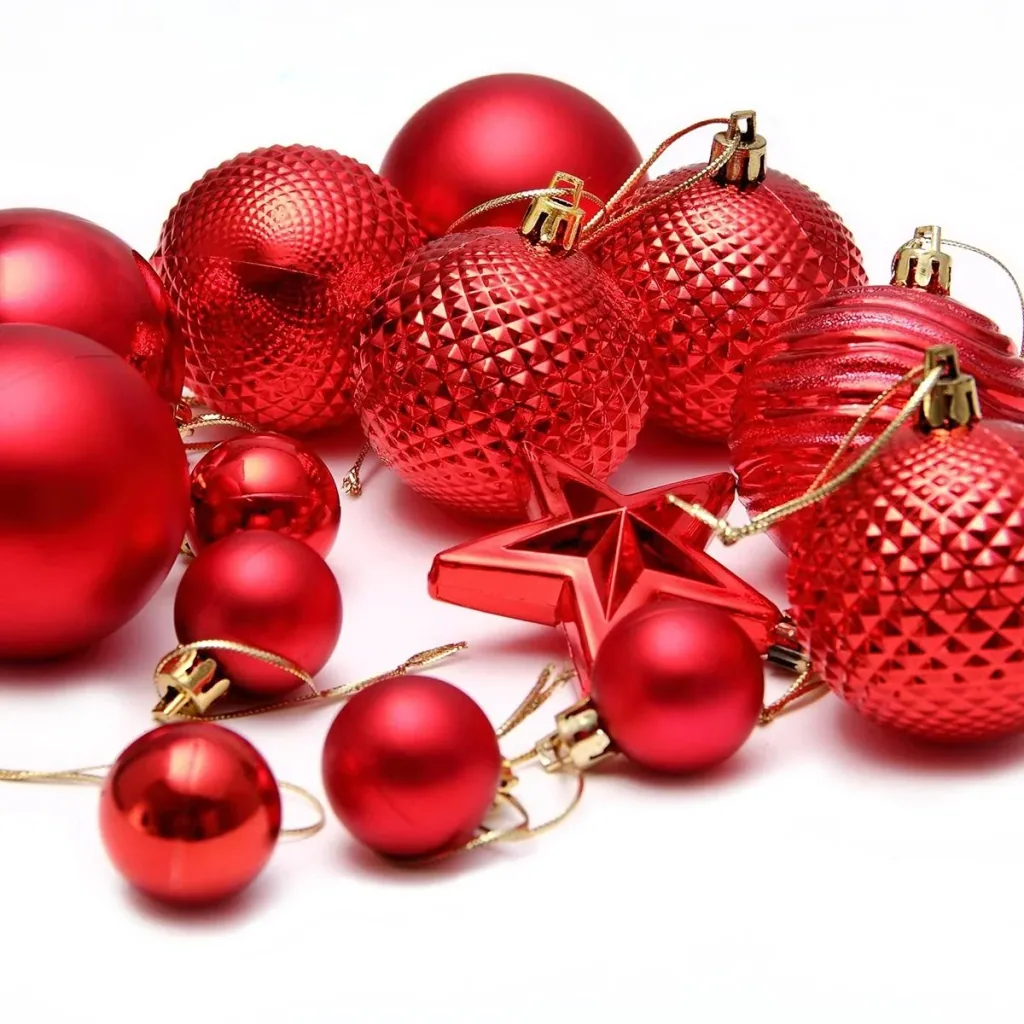 Christmas tree decorations - Christmas tree decorations red 66 pieces
