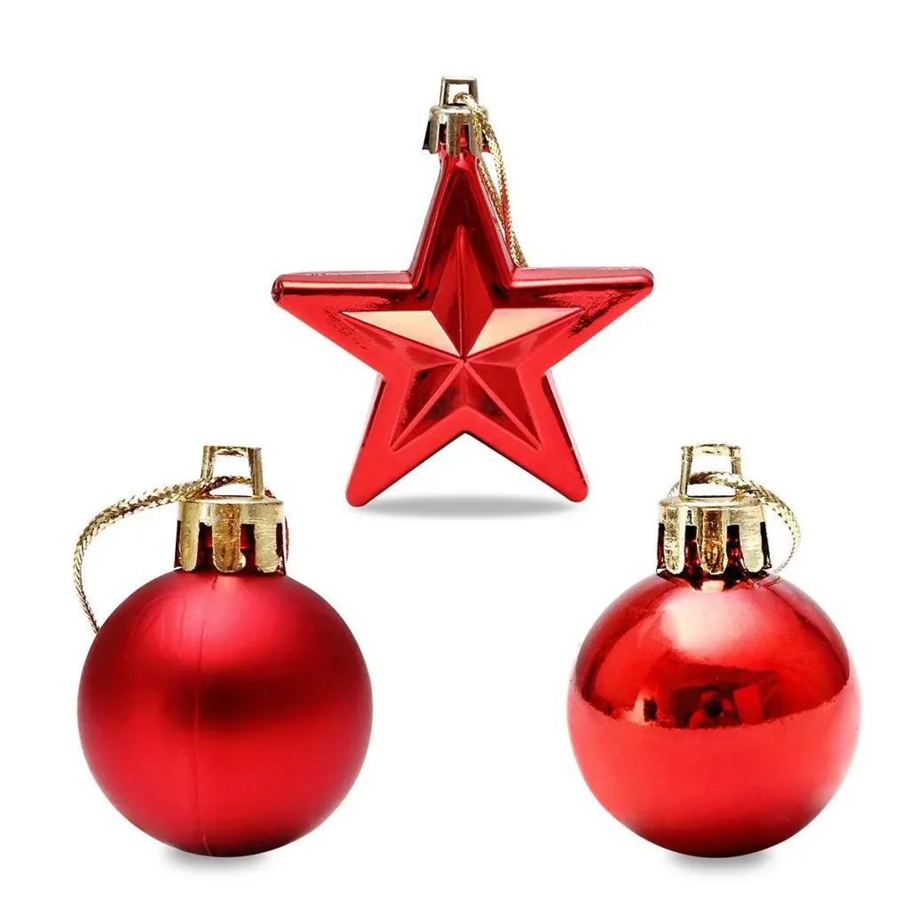 Christmas tree decorations - Christmas tree decorations red 66 pieces