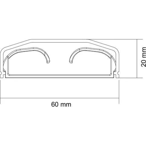 Cable duct 75 x 6 cm black