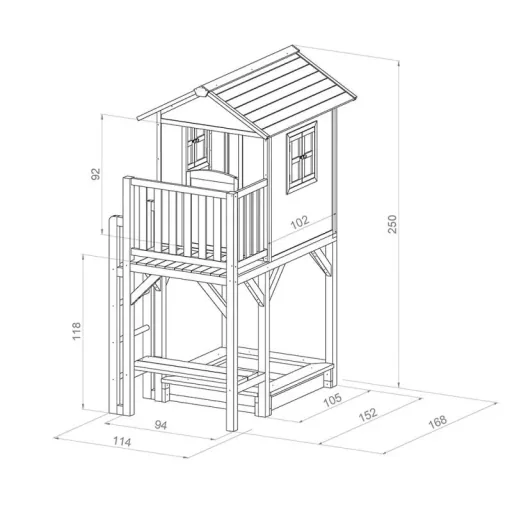 Lodge XXL PLUS playhouse (Scandinavian red)