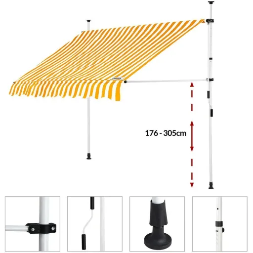 Clamp awning blue/white 200cm