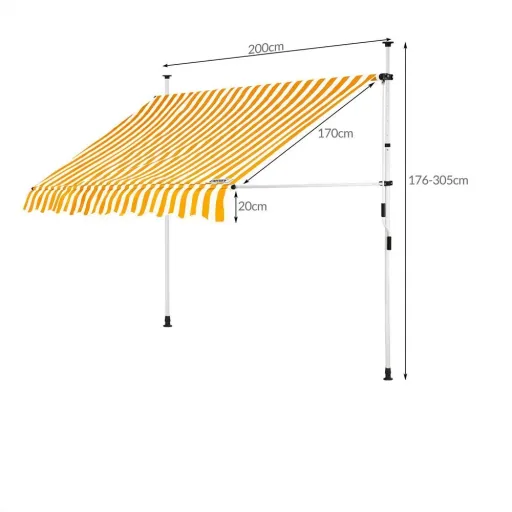 Clamp awning blue/white 200cm