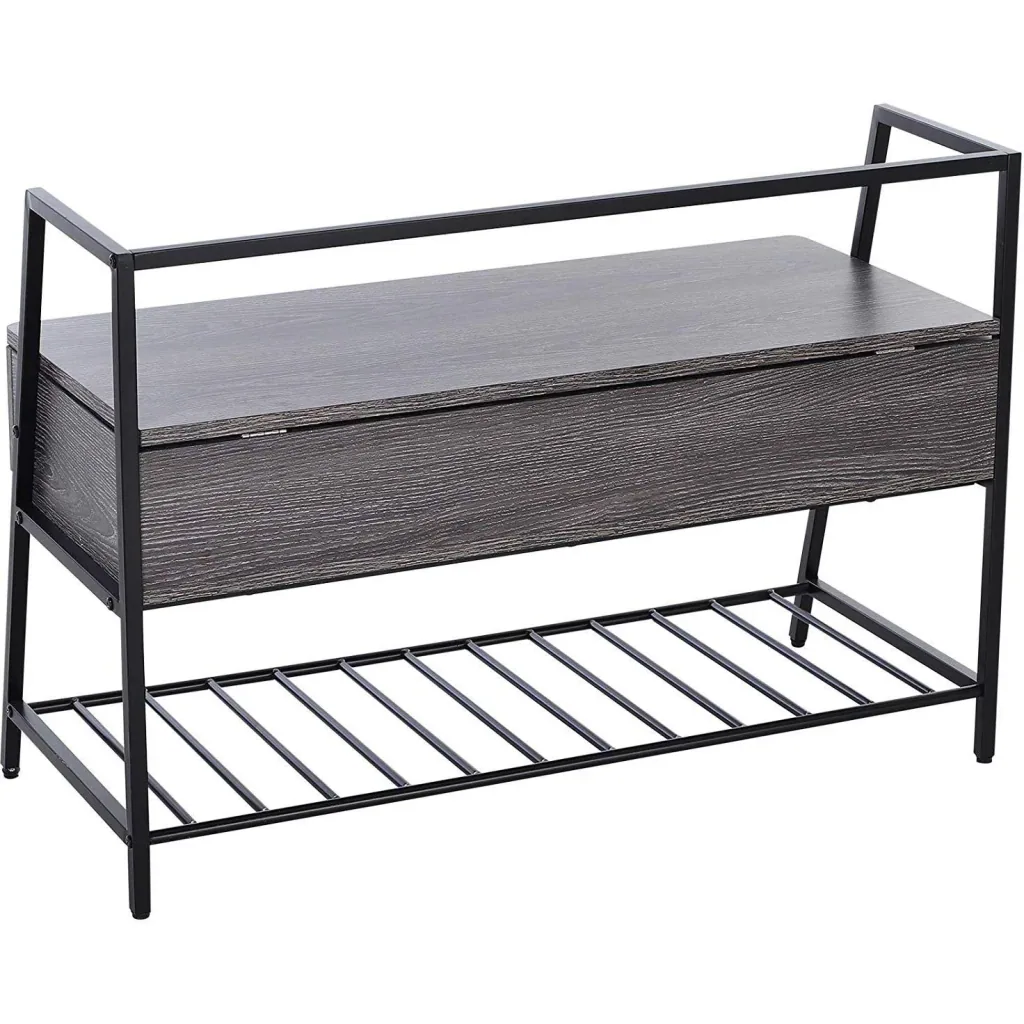 Shoe rack with 2 storage compartments