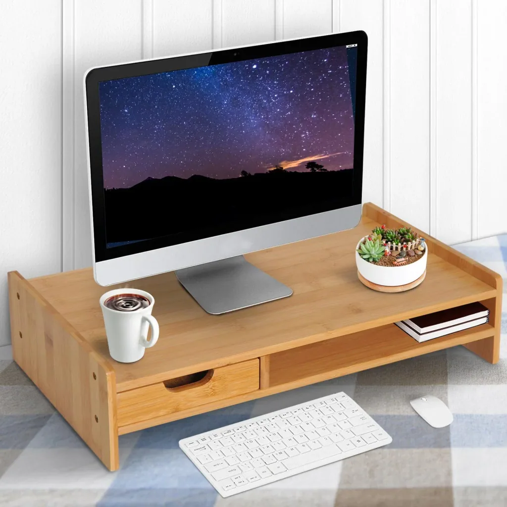 Monitor stand with drawer