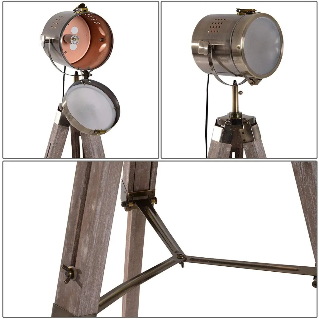 Floor lamp tripod 100-140cm E14 bronze